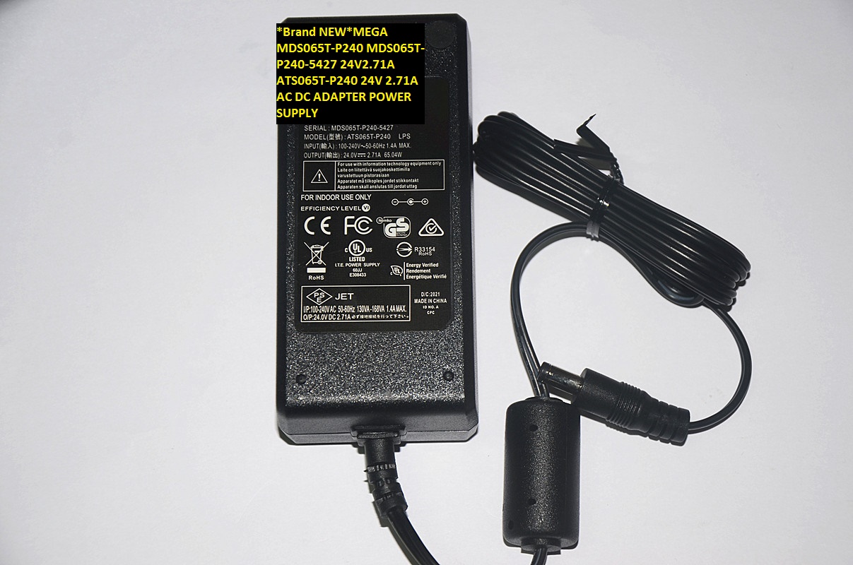 *Brand NEW*MEGA MDS065T-P240-5427 MDS065T-P240 24V2.71A ATS065T-P240 24V 2.71A AC DC ADAPTER POWER SUPPLY